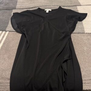Isaac Mizrahi Black V-Neck Top